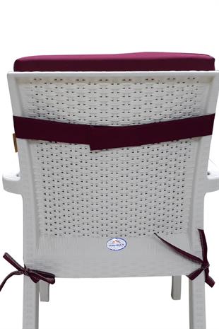 Mi̇rzade 4 Adet Eli̇t Su Geçi̇rmez Yüksek Arkali Mi̇nder-Bordo | 4’lü Su Geçirmez Yüksek Arkalı Sandalye Minderi – Fermuarlı