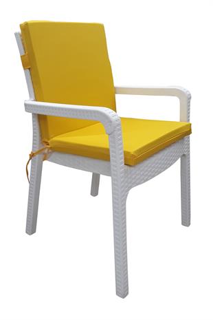 Mi̇rzade 4 Adet Eli̇t Su Geçi̇rmez Yüksek Arkali Mi̇nder-Sari | 4’lü Su Geçirmez Yüksek Arkalı Sandalye Minderi – Fermuarlı