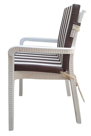 Mi̇rzade 4 Adet Eli̇t Su Geçi̇rmez Yüksek Arkali Mi̇nder-Kahve/Krem | 4’lü Su Geçirmez Yüksek Arkalı Sandalye Minderi – Fermuarlı