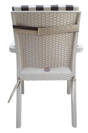 Mi̇rzade 4 Adet Eli̇t Su Geçi̇rmez Yüksek Arkali Mi̇nder-Kahve/Krem | 4’lü Su Geçirmez Yüksek Arkalı Sandalye Minderi – Fermuarlı