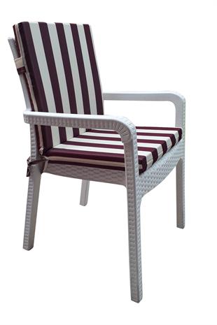 Mi̇rzade 4 Adet Eli̇t Su Geçi̇rmez Yüksek Arkali Mi̇nder-Bordo/Krem | 4’lü Su Geçirmez Yüksek Arkalı Sandalye Minderi – Fermuarlı