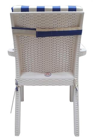 Mi̇rzade 4 Adet Eli̇t Su Geçi̇rmez Yüksek Arkali Mi̇nder-Mavi̇/Krem | 4’lü Su Geçirmez Yüksek Arkalı Sandalye Minderi – Fermuarlı