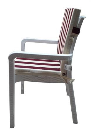 Mi̇rzade 4 Adet Eli̇t Su Geçi̇rmez Yüksek Arkali Mi̇nder-Bordo/Krem | 4’lü Su Geçirmez Yüksek Arkalı Sandalye Minderi – Fermuarlı