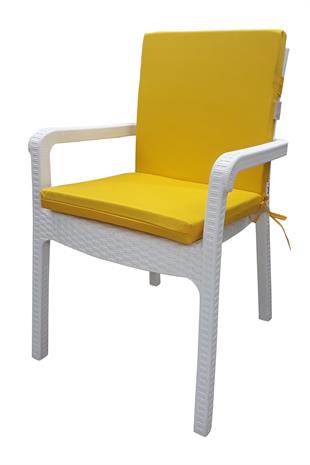 Mi̇rzade 4 Adet Eli̇t Su Geçi̇rmez Yüksek Arkali Mi̇nder-Sari | 4’lü Su Geçirmez Yüksek Arkalı Sandalye Minderi – Fermuarlı