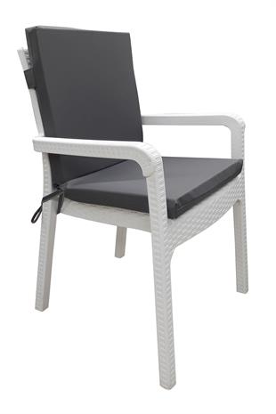 Mi̇rzade 4 Adet Eli̇t Su Geçi̇rmez Yüksek Arkali Mi̇nder-Koyu Gri̇ | 4’lü Su Geçirmez Yüksek Arkalı Sandalye Minderi – Fermuarlı