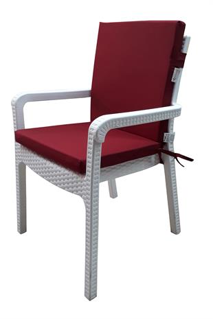 Mi̇rzade 4 Adet Eli̇t Su Geçi̇rmez Yüksek Arkali Mi̇nder-Bordo | 4’lü Su Geçirmez Yüksek Arkalı Sandalye Minderi – Fermuarlı