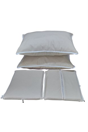 MİRZADE ELİT SALINCAK MİNDERİ SU İTİCİ KUMAŞ GRİ SÜNGER FERMUARLI SET-taş rengi drk 7967