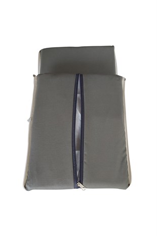 MİRZADE ELİT SALINCAK MİNDERİ SU İTİCİ KUMAŞ GRİ SÜNGER FERMUARLI SET-koyu gri drm 3979