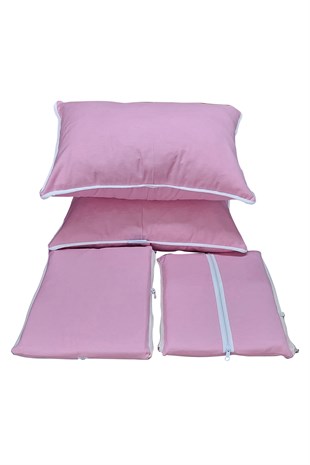 MİRZADE ELİT SALINCAK MİNDERİ SU İTİCİ KUMAŞ GRİ SÜNGER FERMUARLI SET-pembe tdrk 467