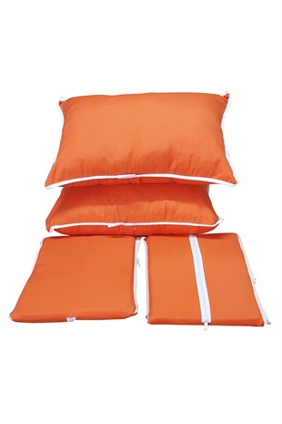 MİRZADE ELİT SALINCAK MİNDERİ SU İTİCİ KUMAŞ GRİ SÜNGER FERMUARLI SET-turuncu tdrk 302