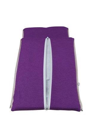 MİRZADE ELİT SALINCAK MİNDERİ SU İTİCİ KUMAŞ GRİ SÜNGER FERMUARLI SET-mor drm 2854