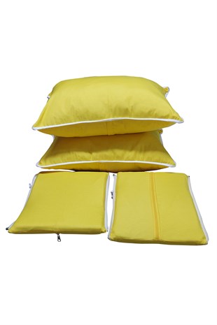 MİRZADE ELİT SALINCAK MİNDERİ SU İTİCİ KUMAŞ GRİ SÜNGER FERMUARLI SET-sarı tdrs160