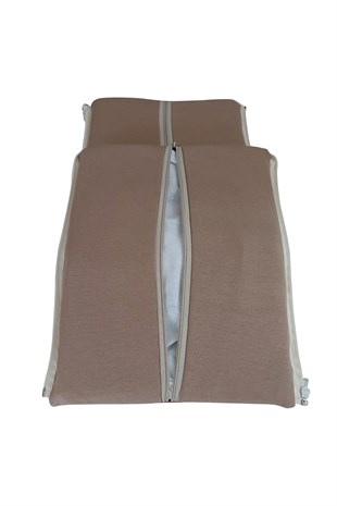 MİRZADE ELİT SALINCAK MİNDERİ SU İTİCİ KUMAŞ GRİ SÜNGER FERMUARLI SET-sütlü kahve drk 7444