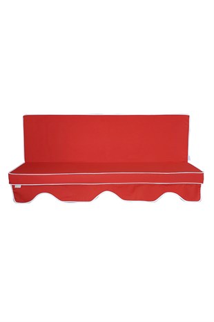 MİRZADE ELİT SALINCAK MİNDERİ SU İTİCİ KUMAŞ GRİ SÜNGER FERMUARLI SET-kırmızı tdrk 301