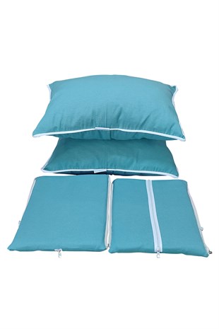 MİRZADE ELİT SALINCAK MİNDERİ PAMUKLU PANAMA KUMAŞ 10 CM GRİ SÜNGER 3 KİŞİLİK TAM TAKIM-YEŞİL