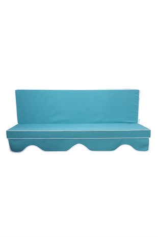 MİRZADE ELİT SALINCAK MİNDERİ PAMUKLU PANAMA KUMAŞ 10 CM GRİ SÜNGER 3 KİŞİLİK TAM TAKIM-YEŞİL