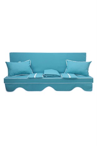 MİRZADE ELİT SALINCAK MİNDERİ PAMUKLU PANAMA KUMAŞ 10 CM GRİ SÜNGER 3 KİŞİLİK TAM TAKIM-YEŞİL