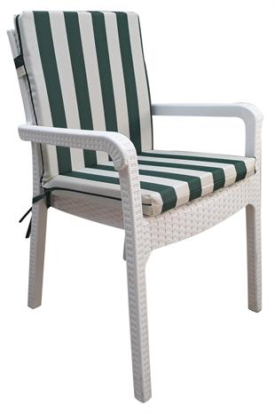 Mi̇rzade 4 Adet Eli̇t Su Geçi̇rmez Yüksek Arkali Mi̇nder-Yeşi̇l/Krem | 4’lü Su Geçirmez Yüksek Arkalı Sandalye Minderi – Fermuarlı