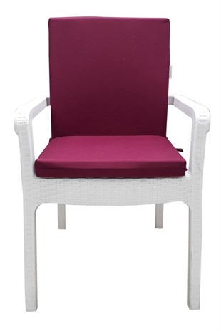 Mi̇rzade 4 Adet Eli̇t Su Geçi̇rmez Yüksek Arkali Mi̇nder-Bordo | 4’lü Su Geçirmez Yüksek Arkalı Sandalye Minderi – Fermuarlı