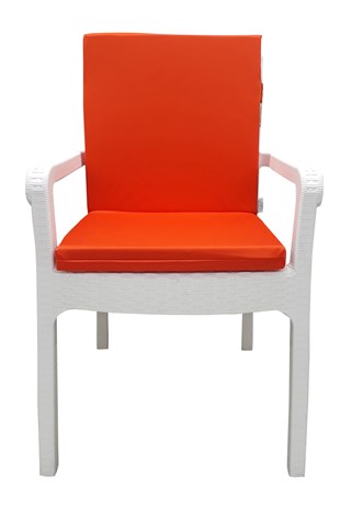 Mi̇rzade 4 Adet Eli̇t Su Geçi̇rmez Yüksek Arkali Mi̇nder-Turuncu | 4’lü Su Geçirmez Yüksek Arkalı Sandalye Minderi – Fermuarlı