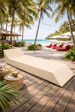 Katlanır Sunbed Güneşlenme Minderi - Açık Bej | Taşınabilir, Su Geçirmez | Mirzade