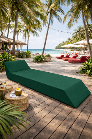 Katlanır Sunbed Güneşlenme Minderi - Koyu Yeşil | Taşınabilir, Su Geçirmez | Mirzade