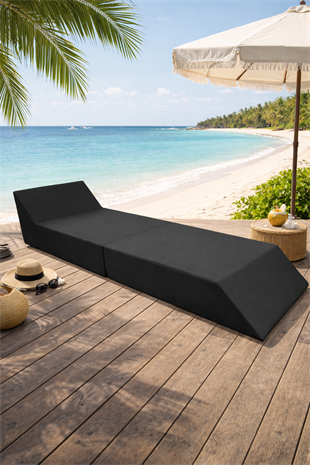 Katlanır Sunbed Güneşlenme Minderi - Koyu gri | Taşınabilir, Su Geçirmez | Mirzade