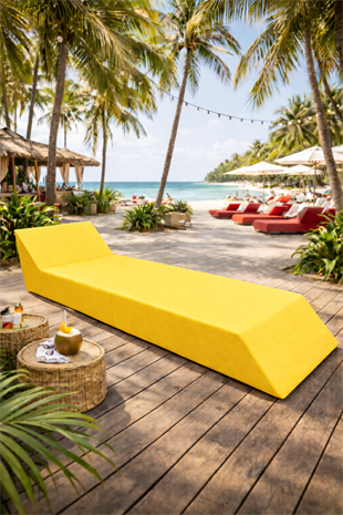 Katlanır Sunbed Güneşlenme Minderi - Sarı | Taşınabilir, Su Geçirmez | Mirzade