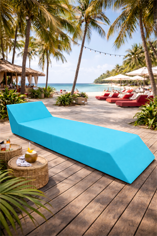 Katlanır Sunbed Güneşlenme Minderi - Turkuaz Mavi | Taşınabilir, Su Geçirmez | Mirzade