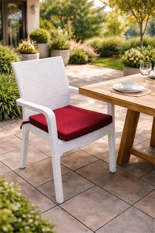 Mi̇rzade 4 Adet Hera Si̇esta Mi̇nder Su Geçi̇rmez Kumaş 5 Cm Gri̇ Sünger-Bordo | 4’lü Su Geçirmez Hera Siesta Minderi – Fermuarlı