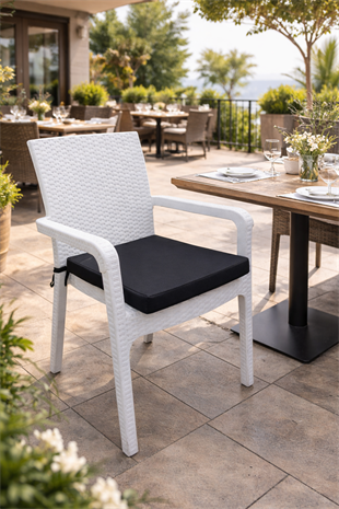 Mi̇rzade 4 Adet Hera Si̇esta Mi̇nderi̇ Su Geçi̇rmez Kumaş 5 Cm Gri̇ Sünger-Si̇yah | 4’lü Su Geçirmez Hera Siesta Minderi – Fermuarlı