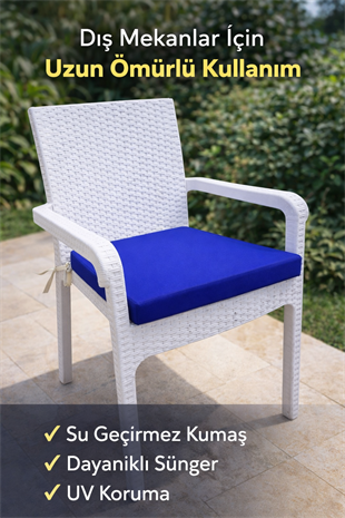 Mi̇rzade 6 Adet Hera Si̇esta  Mi̇nder Su Geçi̇rmez Kumaş 5 Cm Gri̇ Sünger-Saksmavi̇ | 6’lı Su Geçirmez Hera Siesta Minderi – Fermuarlı