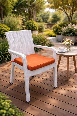 Mi̇rzade 6 Adet Hera Si̇esta Mi̇nder Su Geçi̇rmez Kumaş 5 Cm Gri̇ Sünger-Turuncu | 6’lı Su Geçirmez Hera Siesta Minderi – Fermuarlı