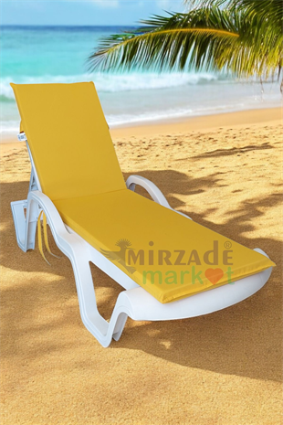 Mi̇rzade Şezlong Mi̇nderi̇ Standart Su Geçi̇rmez Malzeme-Sari | Su Geçirmez Şezlong Minderi – 5 cm Sünger