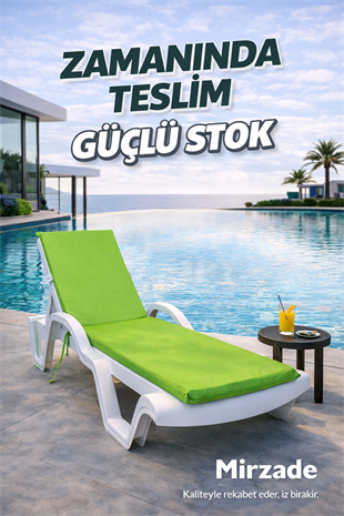 Mi̇rzade Şezlong Mi̇nderi̇ Standart  Su Geçi̇rmez Malzeme-F.Yeşi̇l | Su Geçirmez Şezlong Minderi – 5 cm Sünger