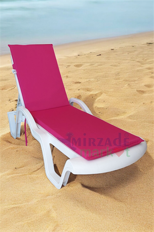 Mi̇rzade Şezlong Mi̇nderi̇ Standart Su Geçi̇rmez Malzeme-Pembe | Su Geçirmez Şezlong Minderi – 5 cm Sünger