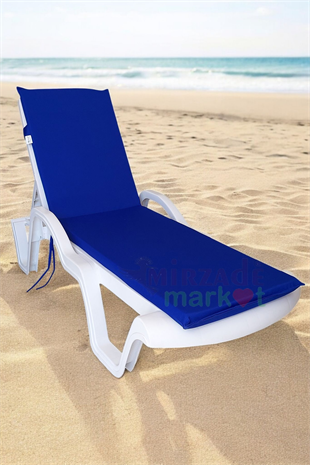 Mi̇rzade Şezlong Mi̇nderi̇ Standart Su Geçi̇rmez Malzeme-Saks Mavi̇ | Su Geçirmez Şezlong Minderi – 5 cm Sünger