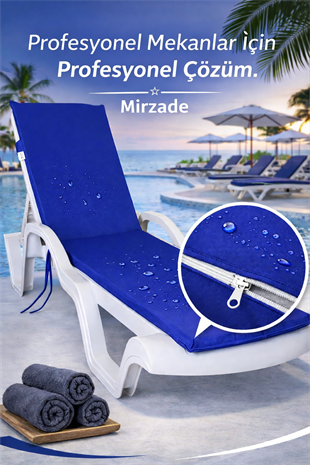 Mi̇rzade Şezlong Mi̇nderi̇ Standart Su Geçi̇rmez Malzeme-Saks Mavi̇ | Su Geçirmez Şezlong Minderi – 5 cm Sünger