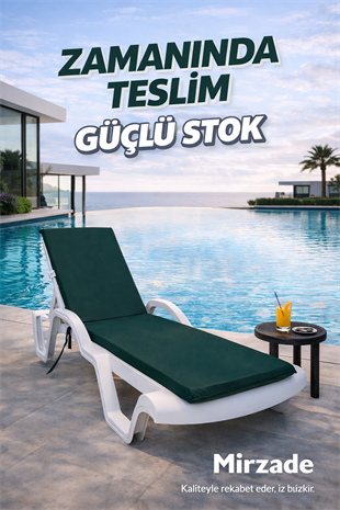 Mi̇rzade Şezlong Mi̇nderi̇ Standart Su Geçi̇rmez Malzeme-Koyu Yeşi̇l | Su Geçirmez Şezlong Minderi – 5 cm Sünger