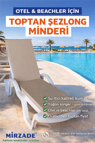 Mi̇rzade Şezlong Mi̇nderi̇ Standart  Su Geçi̇rmez Malzeme-A.Bej | Su Geçirmez Şezlong Minderi – 5 cm Sünger