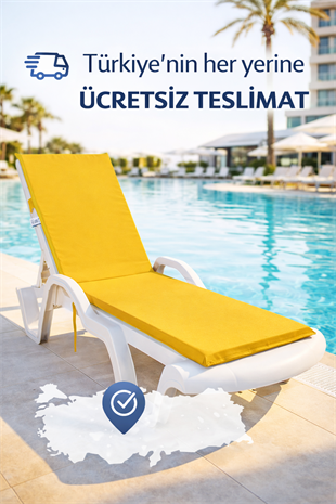 Mi̇rzade Şezlong Mi̇nderi̇ Standart Su Geçi̇rmez Malzeme-Sari | Su Geçirmez Şezlong Minderi – 5 cm Sünger