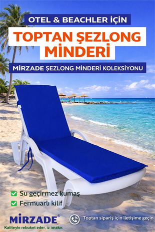 Mi̇rzade Şezlong Mi̇nderi̇ Standart Su Geçi̇rmez Malzeme-Saks Mavi̇ | Su Geçirmez Şezlong Minderi – 5 cm Sünger