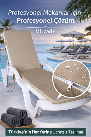 Mi̇rzade Şezlong Mi̇nderi̇ Standart  Su Geçi̇rmez Malzeme-A.Bej | Su Geçirmez Şezlong Minderi – 5 cm Sünger