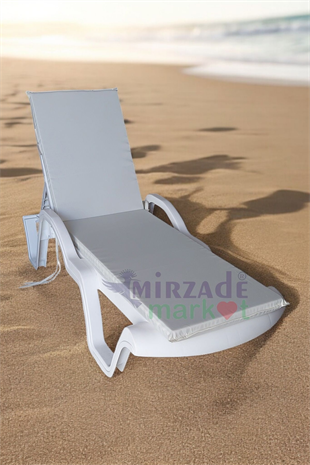 Mi̇rzade Şezlong Mi̇nderi̇ Standart Su Geçi̇rmez Malzeme-Açik Gri̇ | Su Geçirmez Şezlong Minderi – 5 cm Sünger