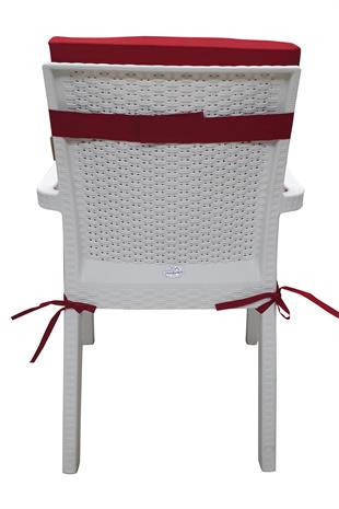 Mi̇rzade 4 Adet Eli̇t Su Geçi̇rmez Yüksek Arkali Mi̇nder-Kirmizi | 4’lü Su Geçirmez Yüksek Arkalı Sandalye Minderi – Fermuarlı