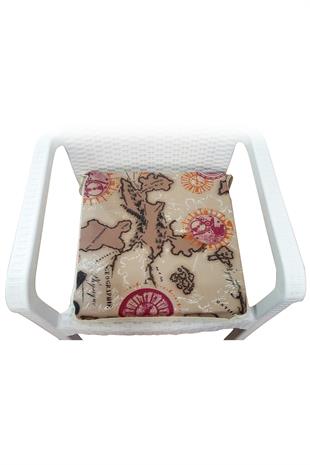 Mirzade 4lü Paket Sandalye Minderi tekli 40x40-kırmızı harita