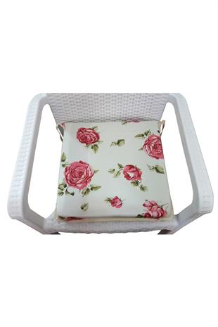 Mirzade 4lü Paket Sandalye Minderi tekli 40x40-kırmızı gül