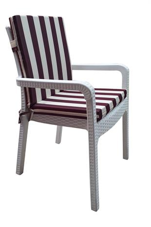 Mi̇rzade 6 Adet Eli̇t Su Geçi̇rmez Yüksek Arkali Mi̇nder-Bordo/Krem | 6’lı Su Geçirmez Yüksek Arkalı Sandalye Minderi – Fermuarlı