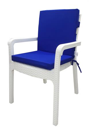 Mi̇rzade 6 Adet Eli̇t Su Geçi̇rmez Yüksek Arkali Mi̇nder-Saks Mavi̇ | 6’lı Su Geçirmez Yüksek Arkalı Sandalye Minderi – Fermuarlı