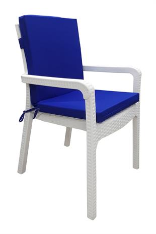 Mi̇rzade 6 Adet Eli̇t Su Geçi̇rmez Yüksek Arkali Mi̇nder-Saks Mavi̇ | 6’lı Su Geçirmez Yüksek Arkalı Sandalye Minderi – Fermuarlı